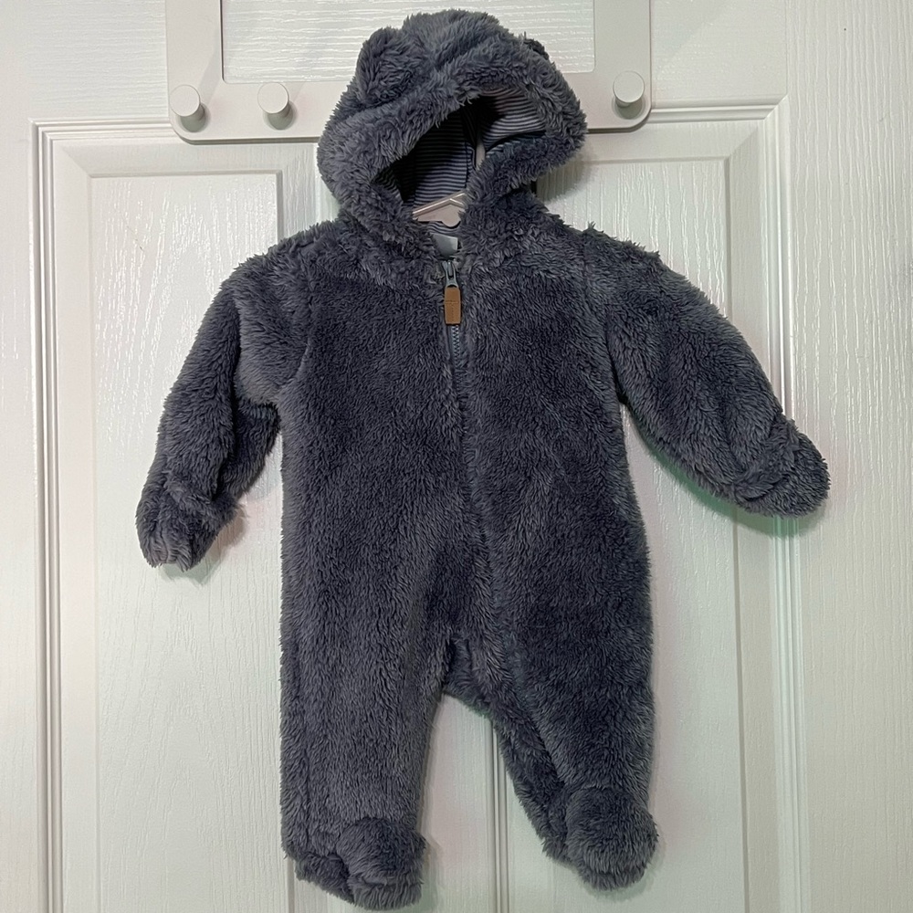 Baby Boy Sherpa Long-Sleeve Hooded Jumpsuit